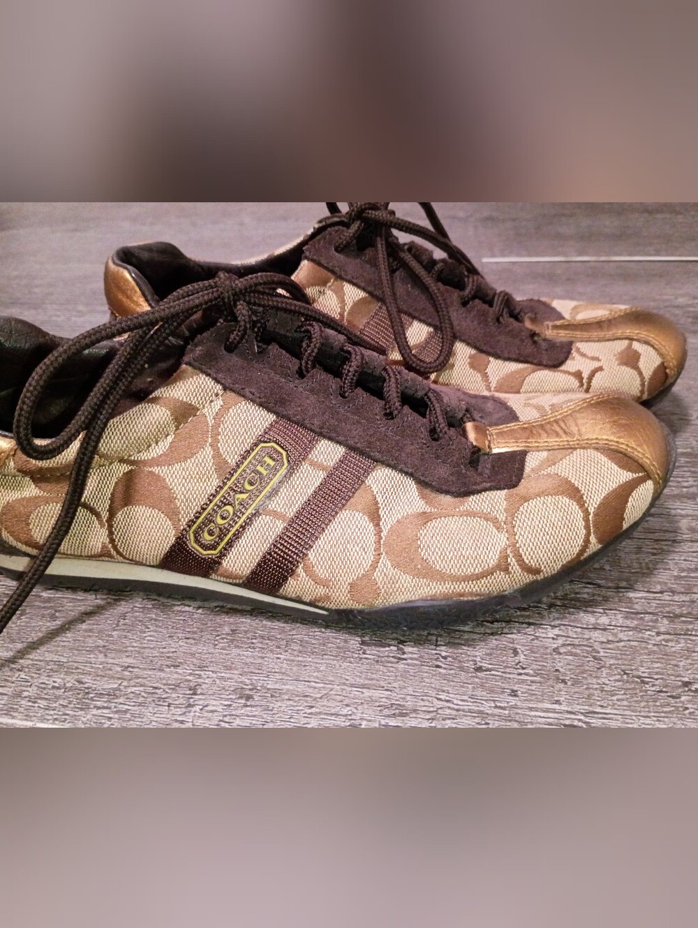 Coach Signature Canvas Sneaker in Brown/Beige